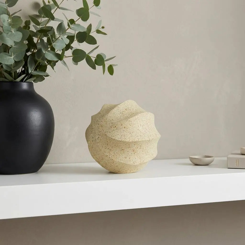 4" Beige Metal Sphere Tabletop Sculpture Homeroots Home Decor