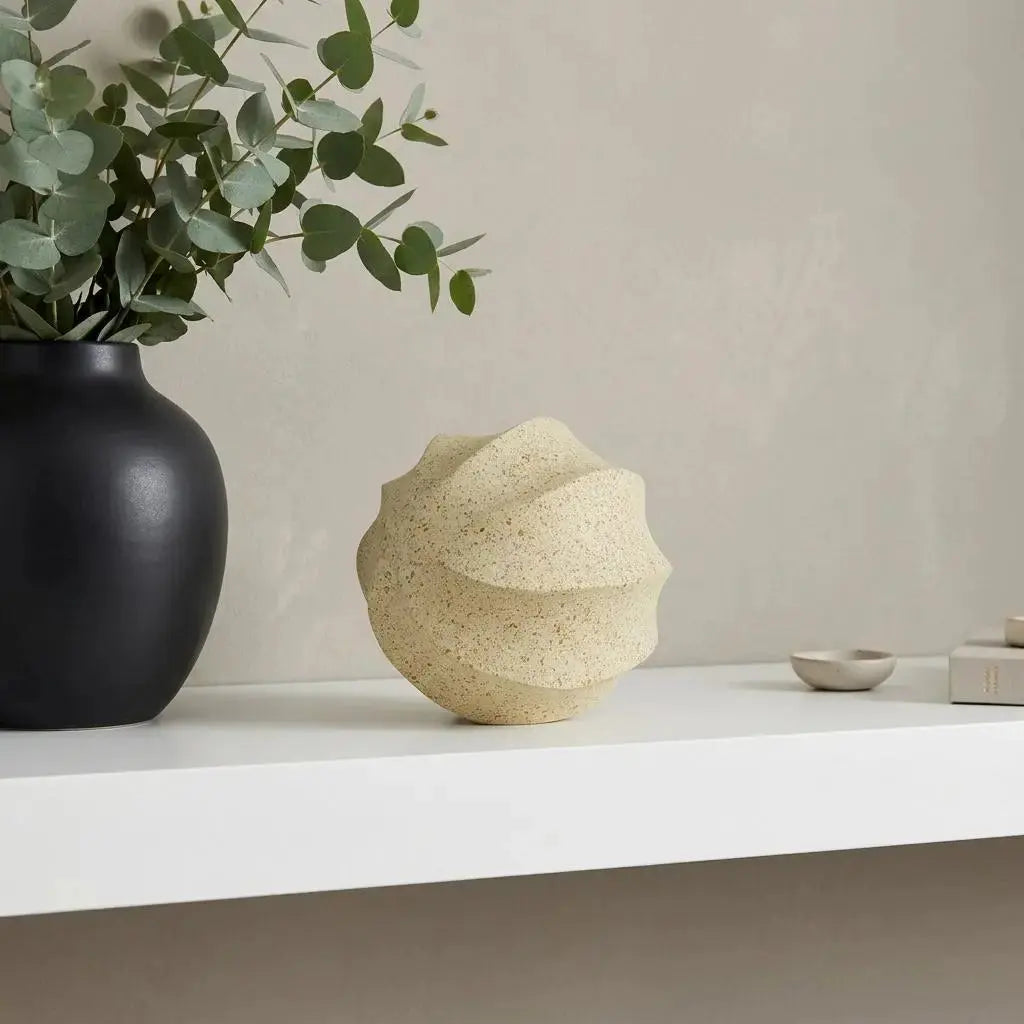 4" Beige Metal Sphere Tabletop Sculpture Homeroots Home Decor
