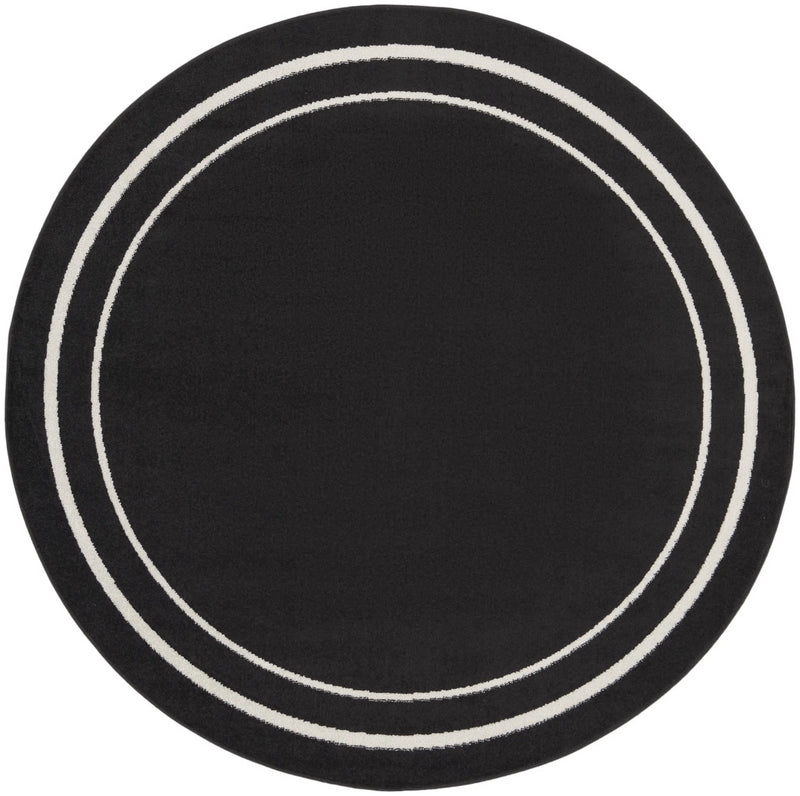 4' Black And Ivory Round Indoor Outdoor Area Rug Homeroots Outdoor
