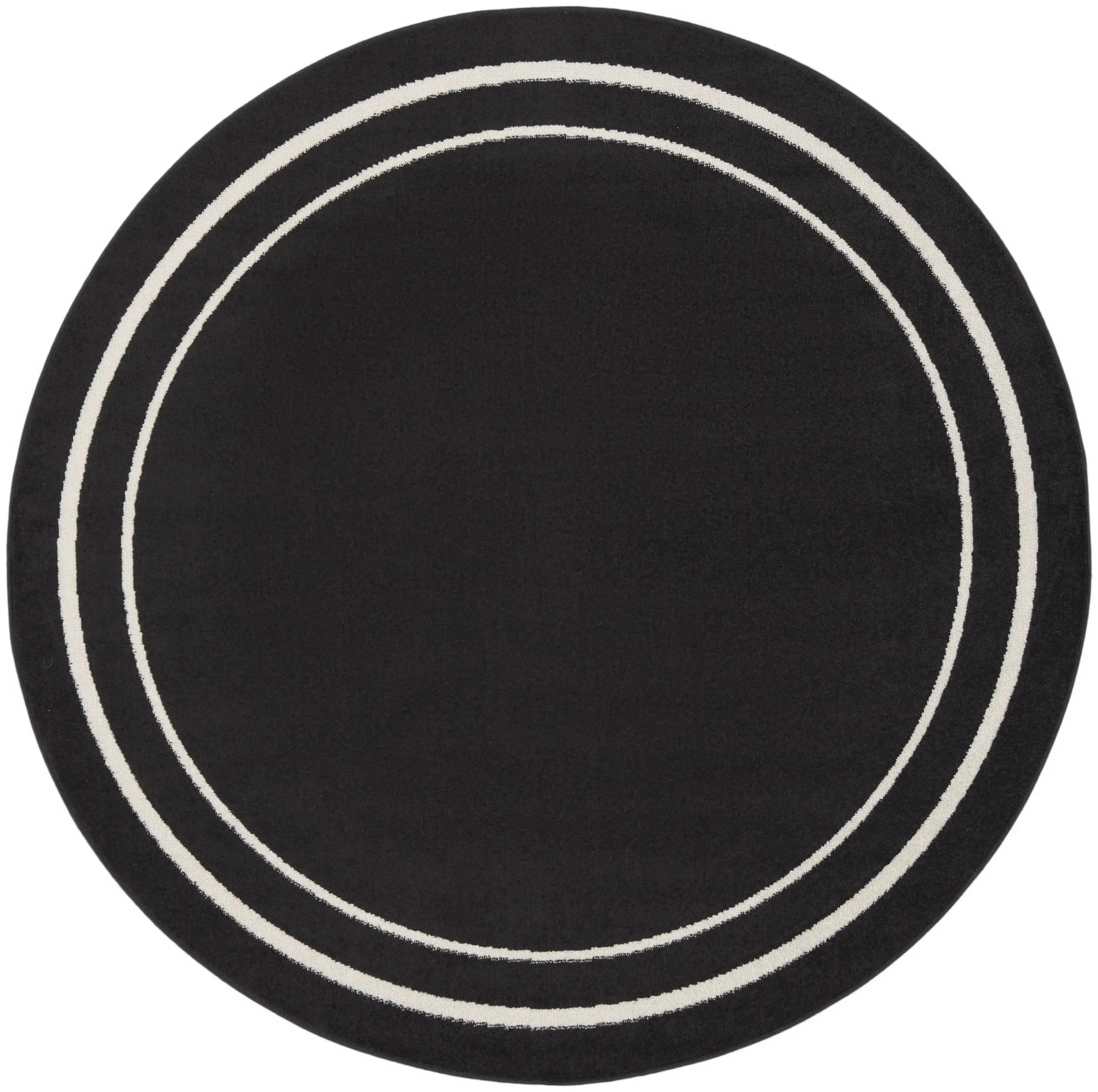 4' Black And Ivory Round Indoor Outdoor Area Rug Homeroots Outdoor