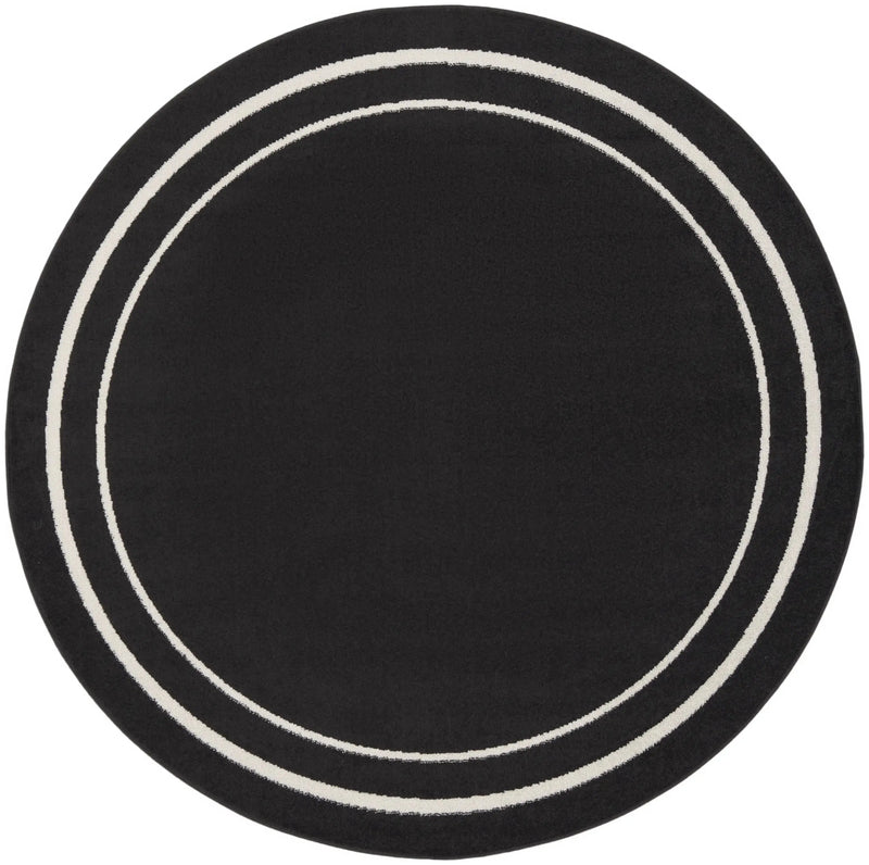 4' Black And Ivory Round Indoor Outdoor Area Rug Homeroots Outdoor