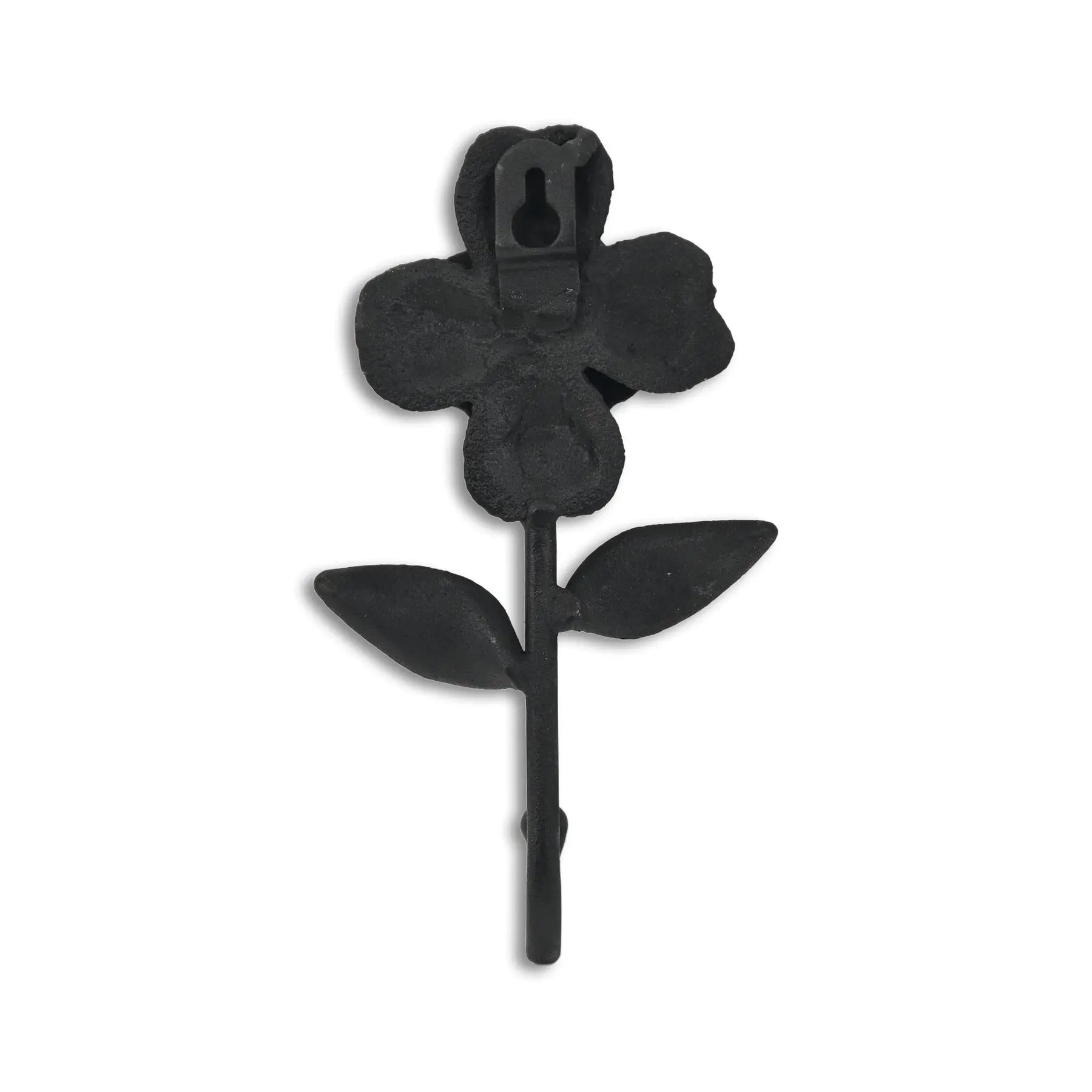 4" Black Cast Iron Flower Wall Hook Homeroots Organization