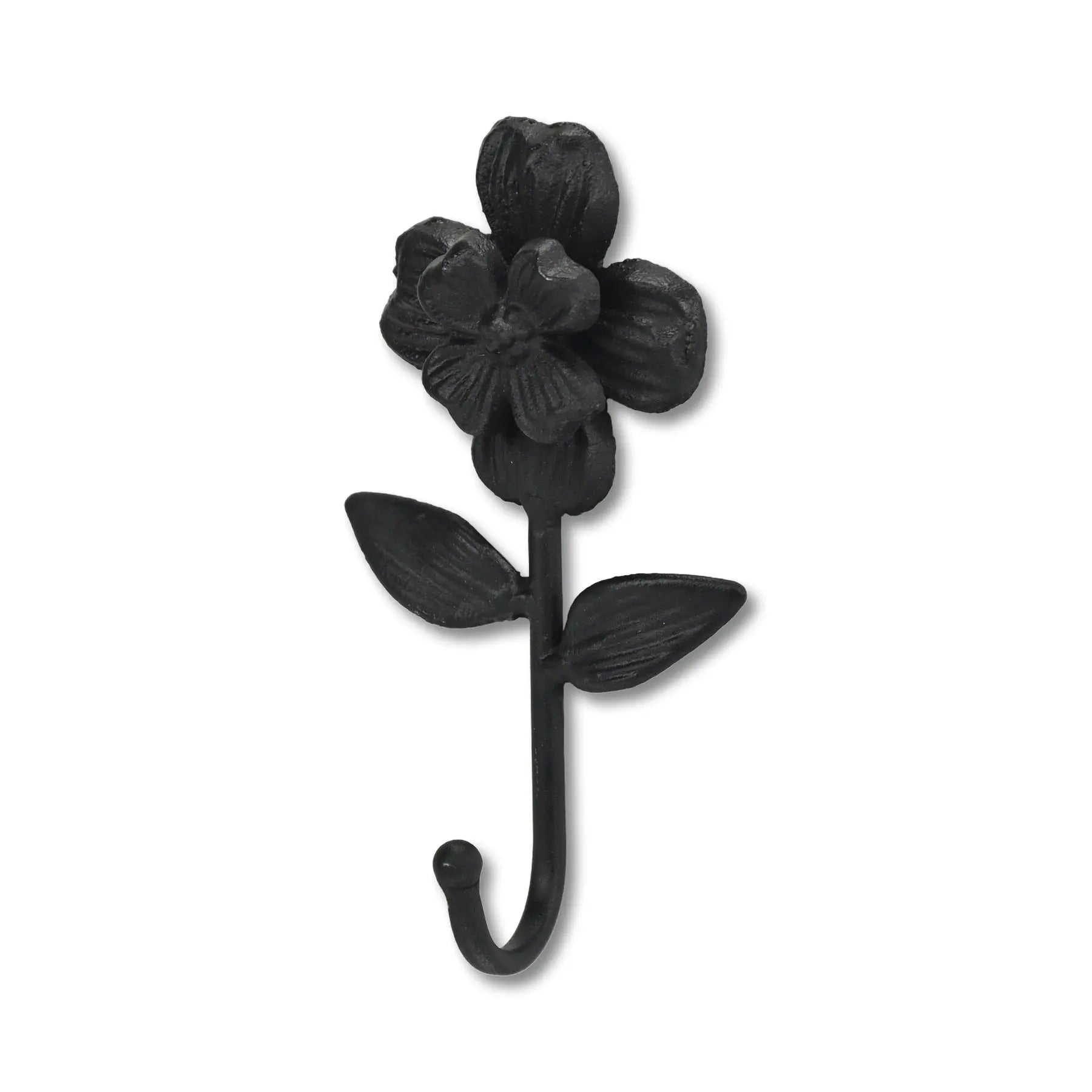 4" Black Cast Iron Flower Wall Hook Homeroots Organization