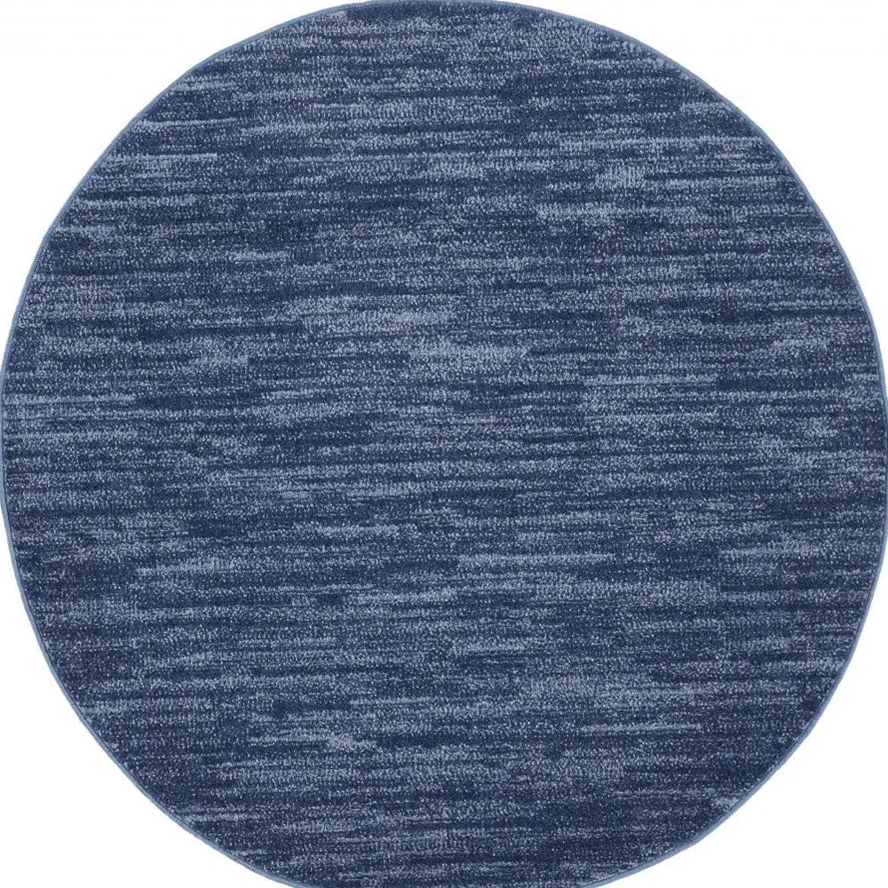 4' Blue Round Indoor Outdoor Area Rug - GreatEagleInc