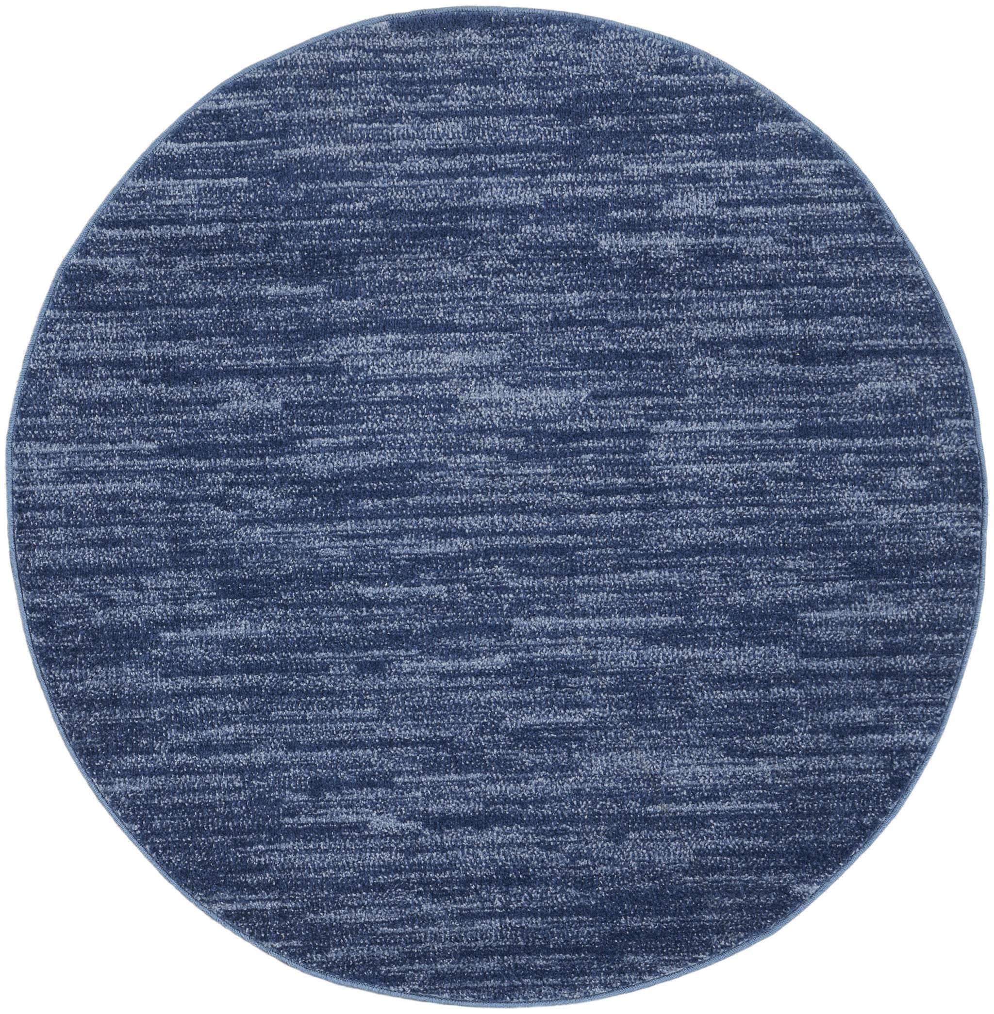 4' Blue Round Indoor Outdoor Area Rug - GreatEagleInc