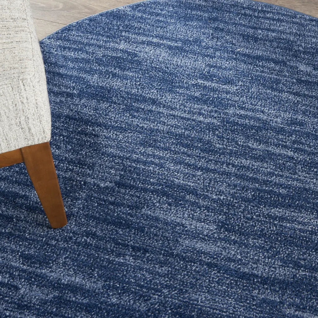 4' Blue Round Indoor Outdoor Area Rug - GreatEagleInc