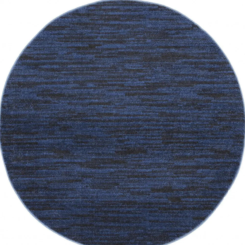 4' Blue Round Indoor Outdoor Area Rug Homeroots Outdoor