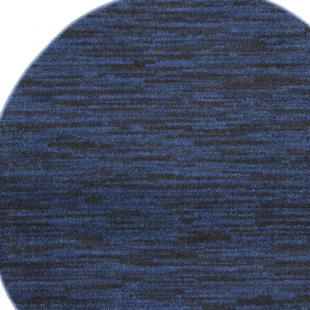 4' Blue Round Indoor Outdoor Area Rug Homeroots Outdoor