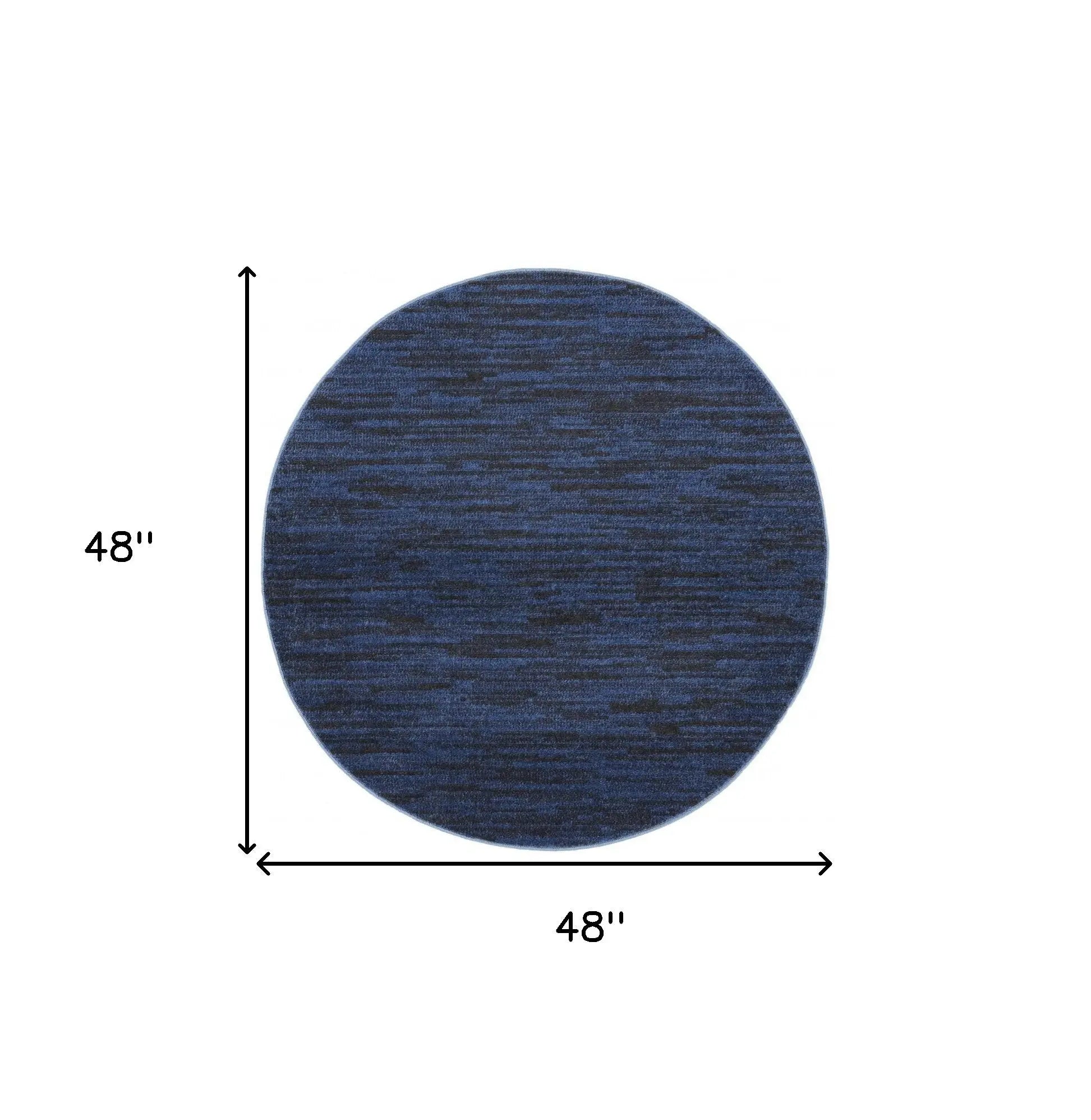 4' Blue Round Indoor Outdoor Area Rug Homeroots Outdoor