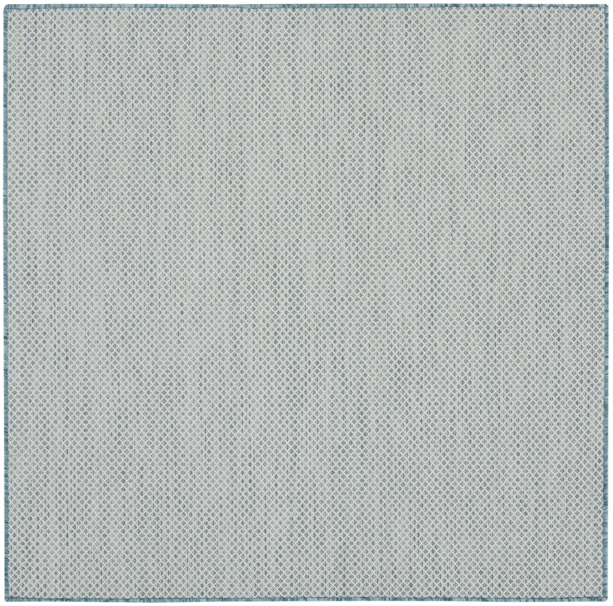 4' Blue Square Geometric Power Loom Area Rug Homeroots Outdoor