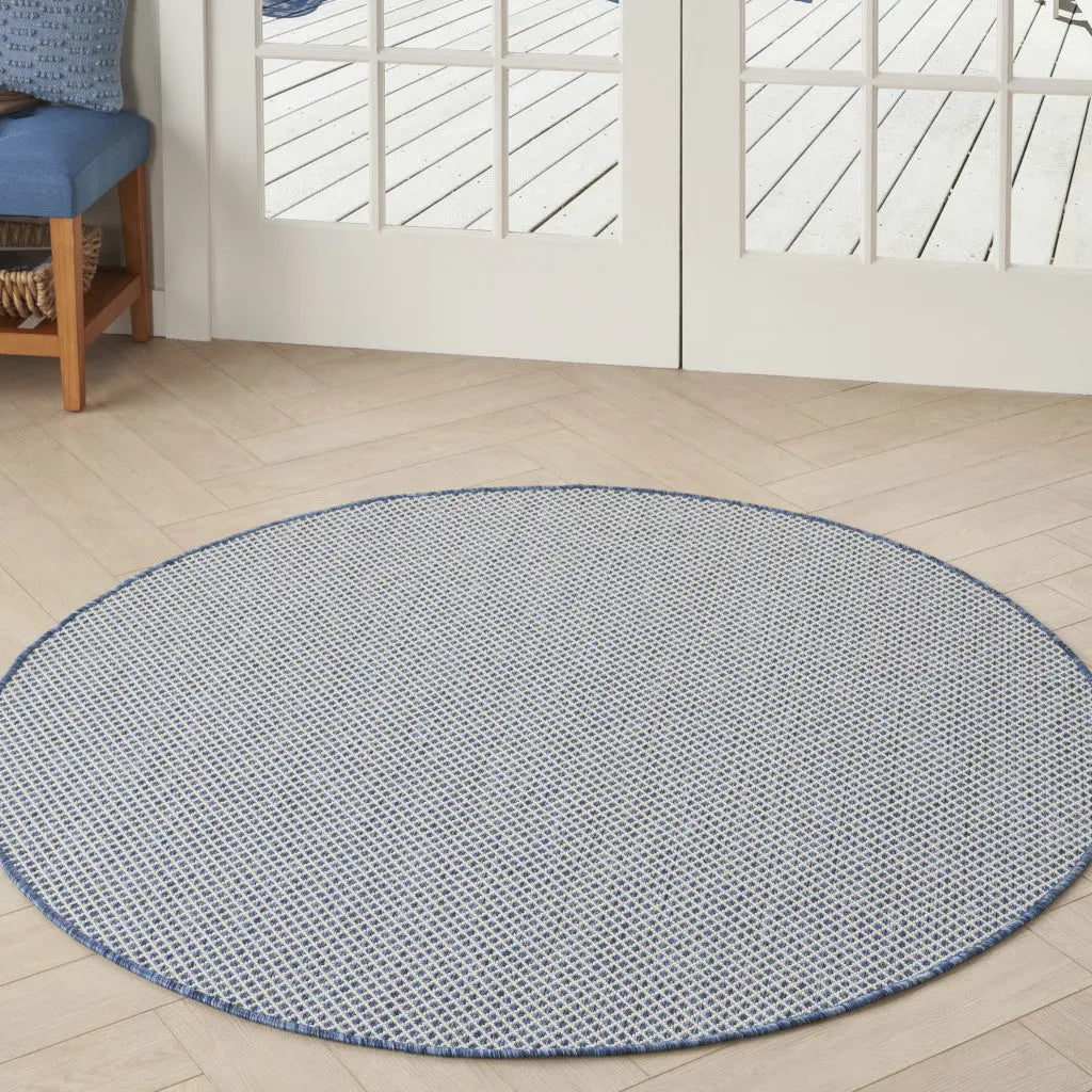 4' Bone Round Geometric Power Loom Area Rug Homeroots Outdoor