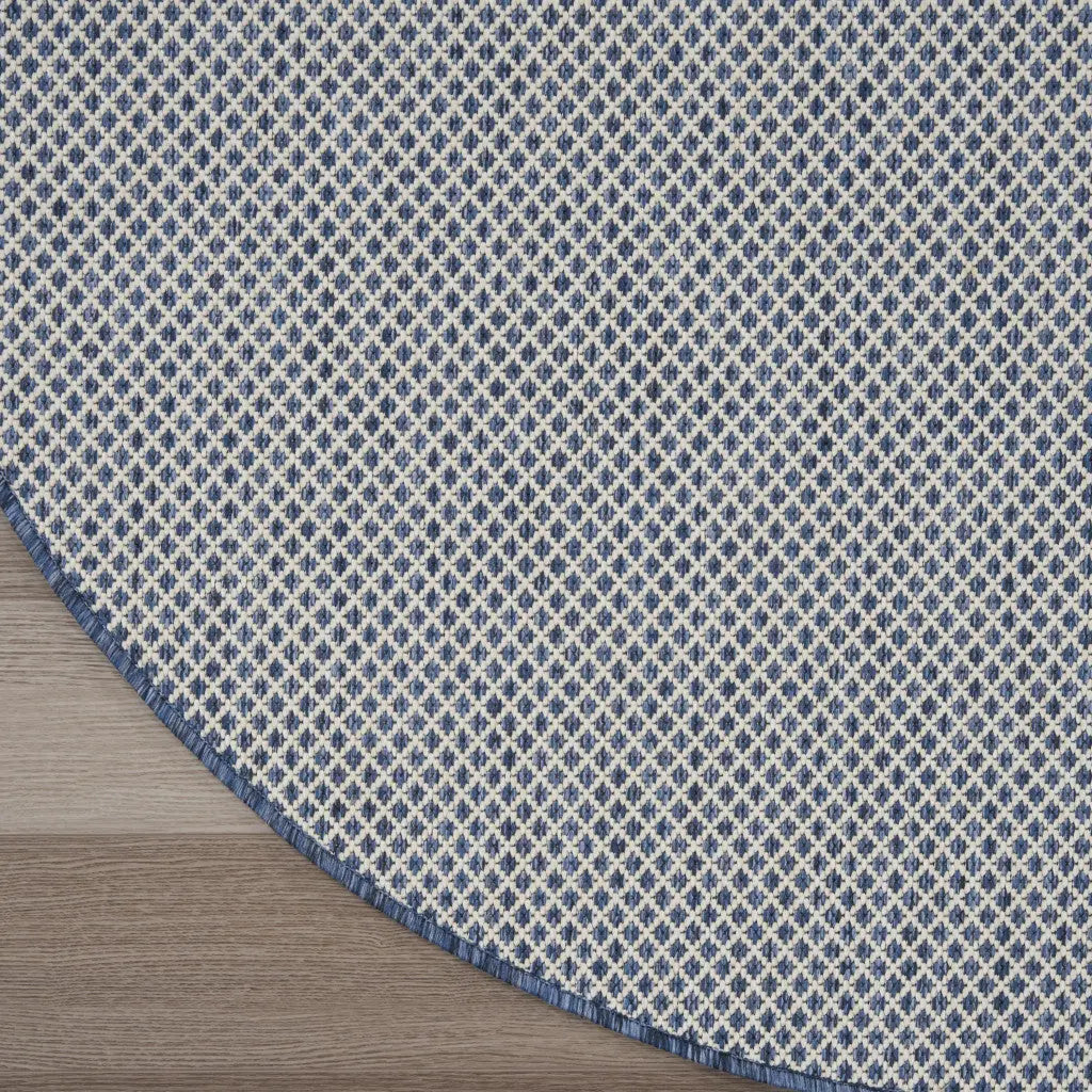 4' Bone Round Geometric Power Loom Area Rug Homeroots Outdoor