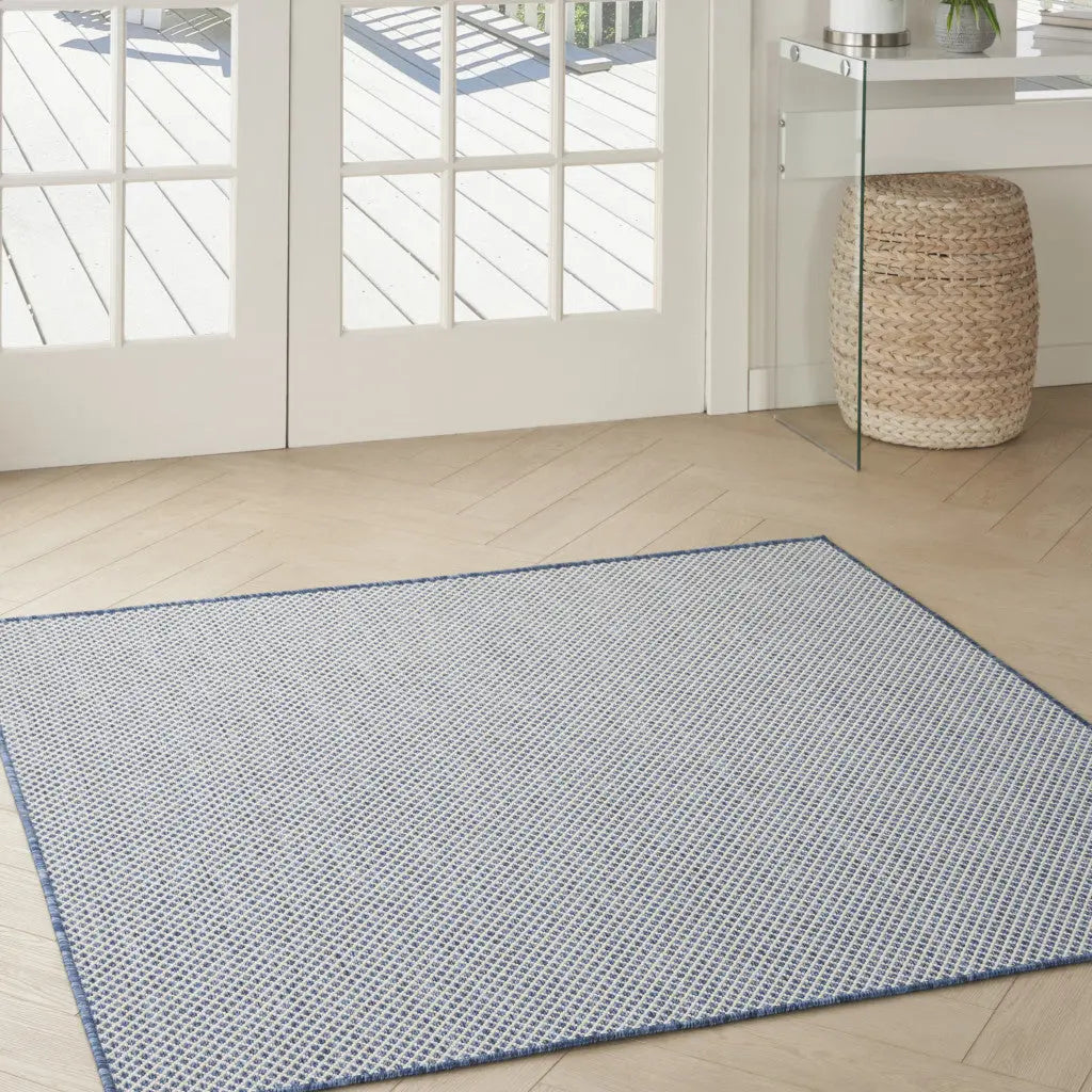 4' Bone Square Geometric Power Loom Area Rug Homeroots Outdoor