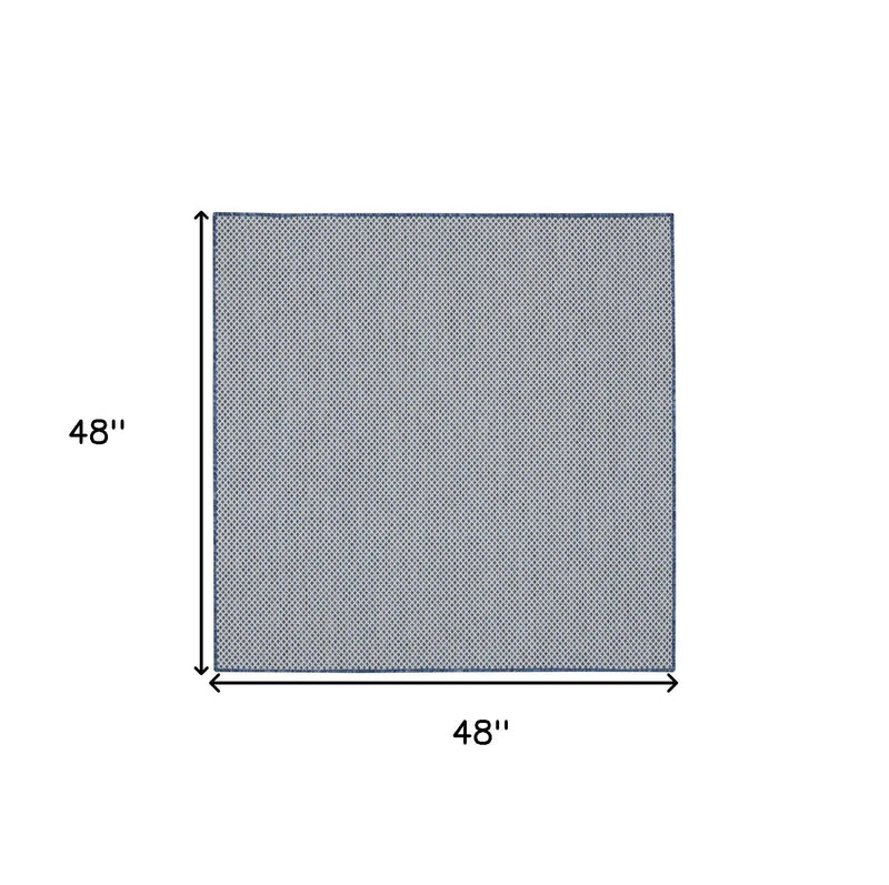 4' Bone Square Geometric Power Loom Area Rug Homeroots Outdoor