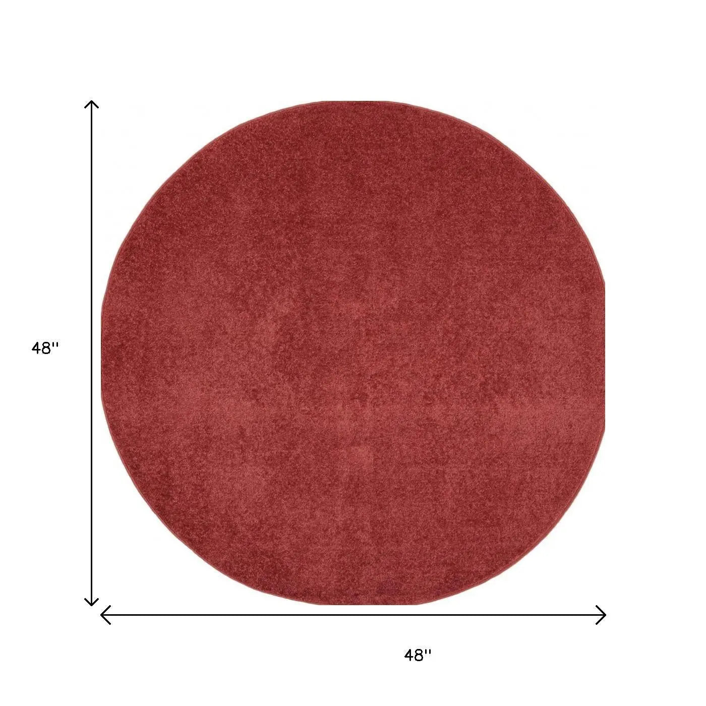 4' Brick Red Round Indoor Outdoor Area Rug - GreatEagleInc
