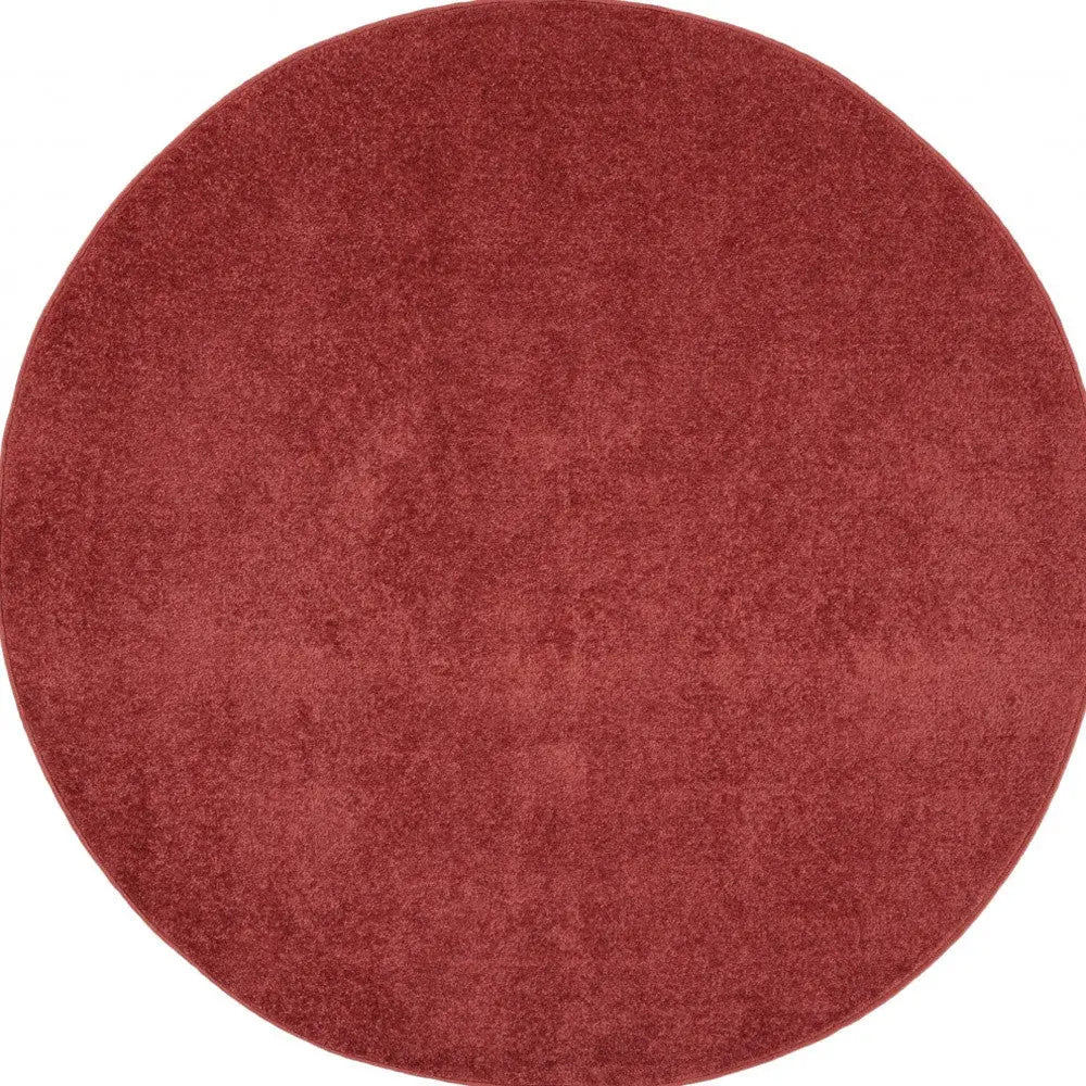4' Brick Red Round Indoor Outdoor Area Rug - GreatEagleInc