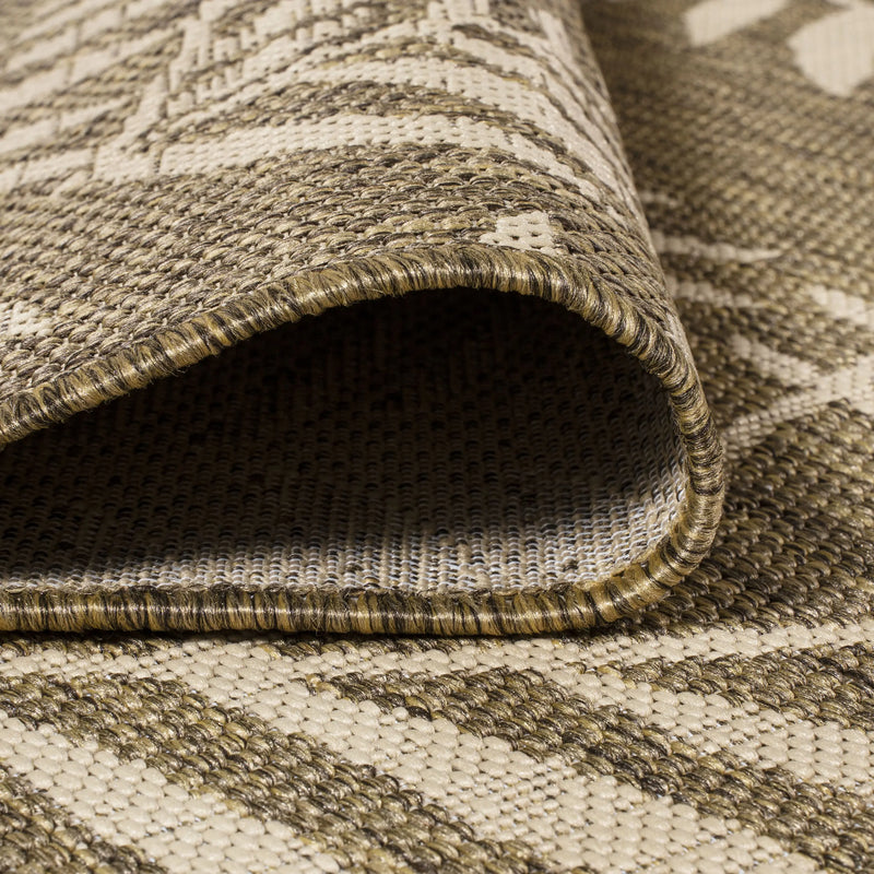 4' Brown And Beige Square Floral Indoor Outdoor Area Rug Homeroots Outdoor