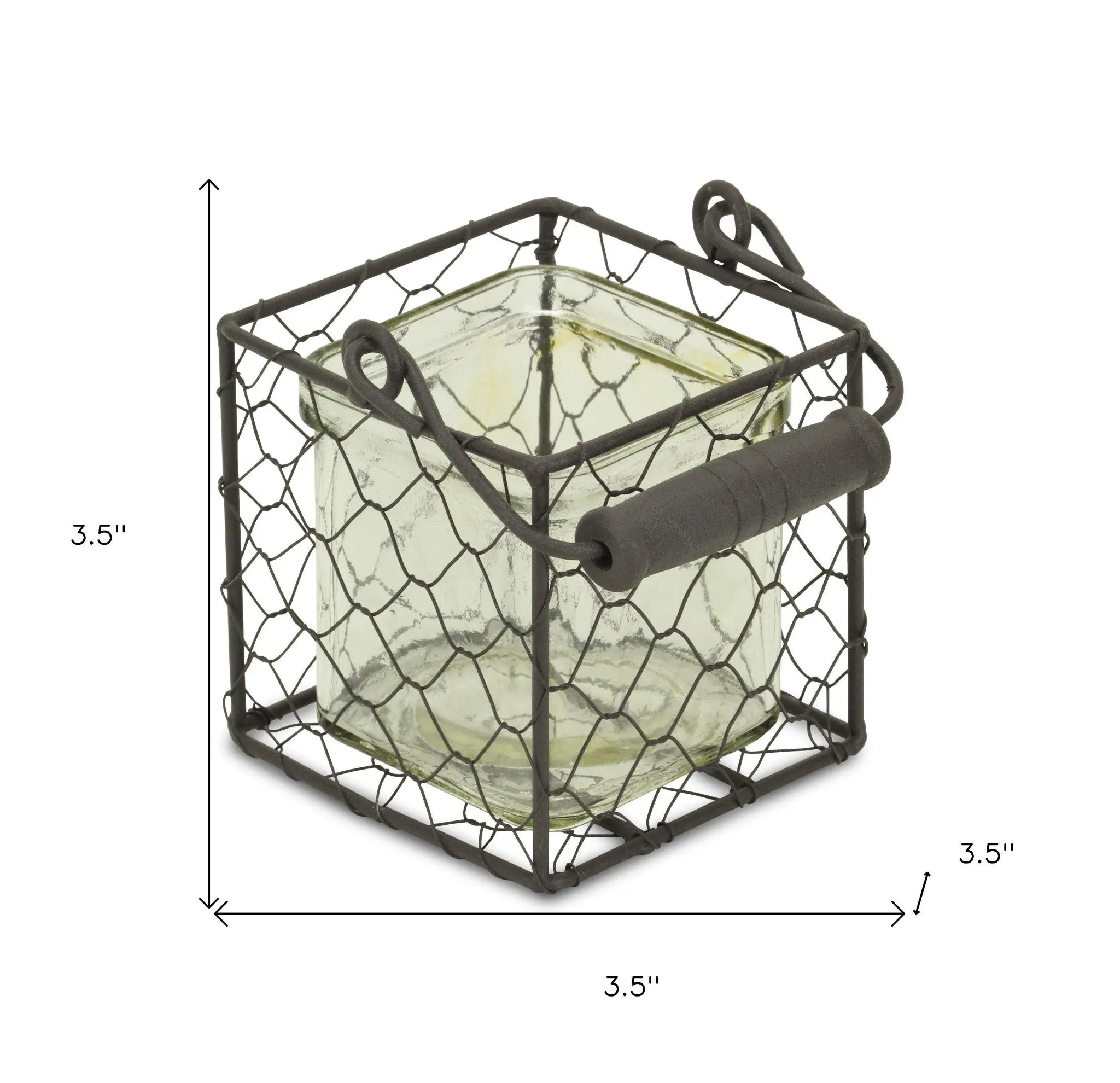 4" Clear and Brown Glass Tabletop Lantern Candle Holder Homeroots Home Decor