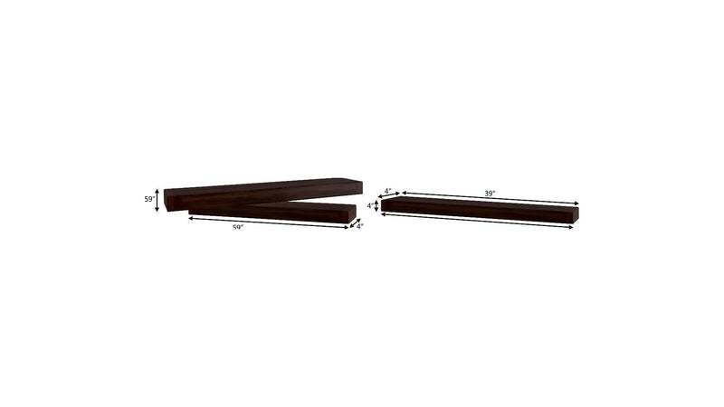 4" Espresso Wood Wall Mounted Floating Shelf Homeroots Organization