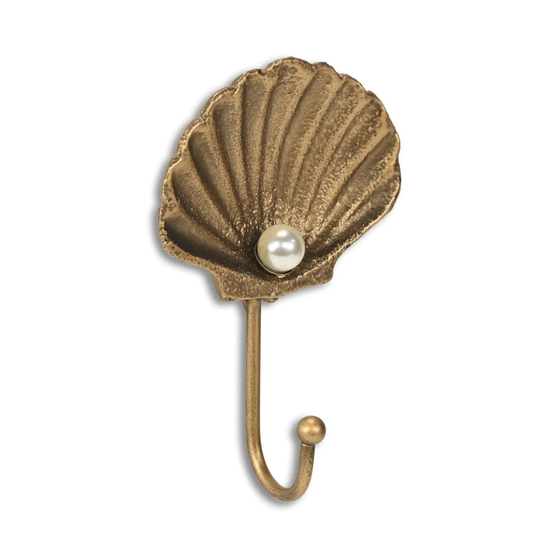 4" Gold Cast Iron Seashell Wall Hook Homeroots Organization
