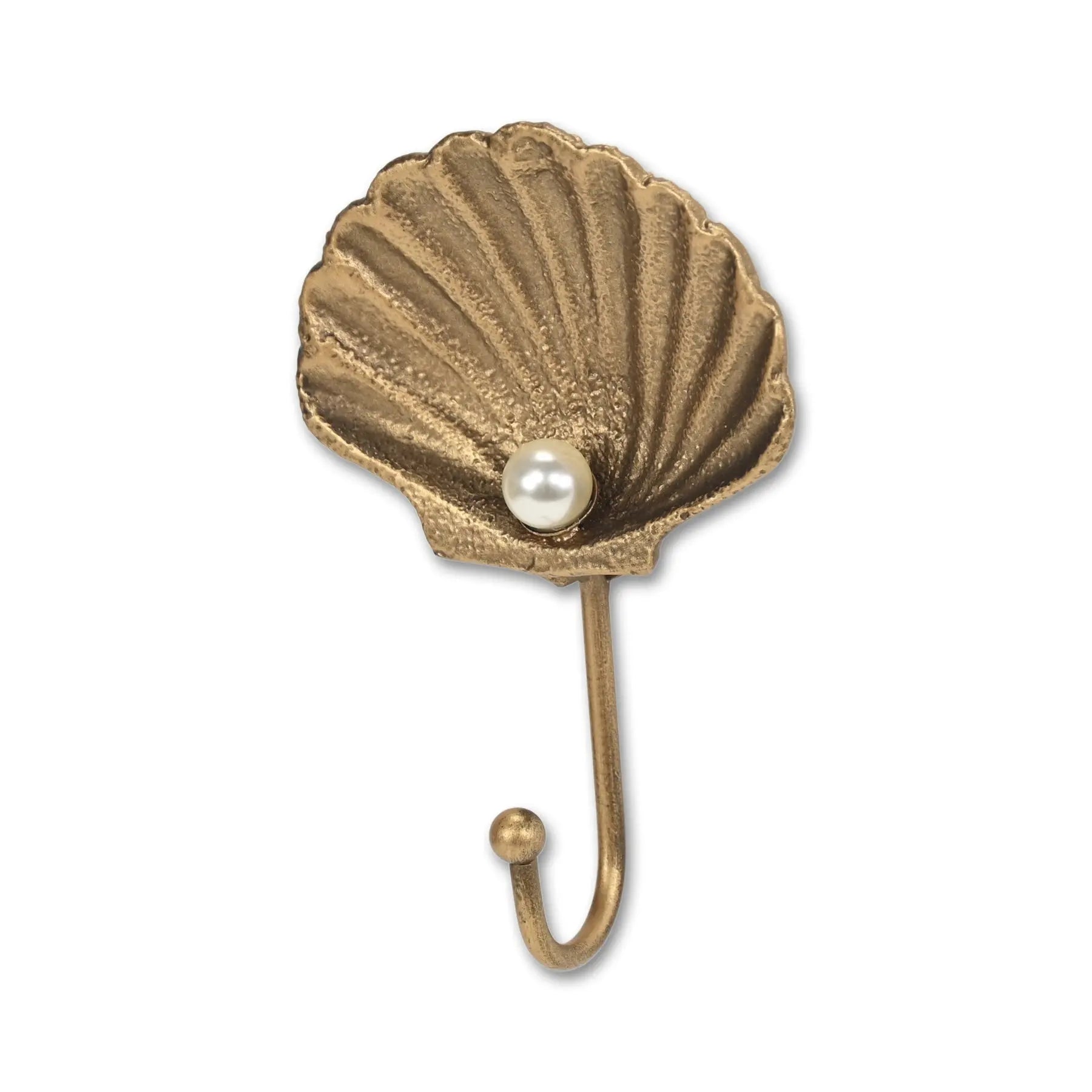 4" Gold Cast Iron Seashell Wall Hook Homeroots Organization