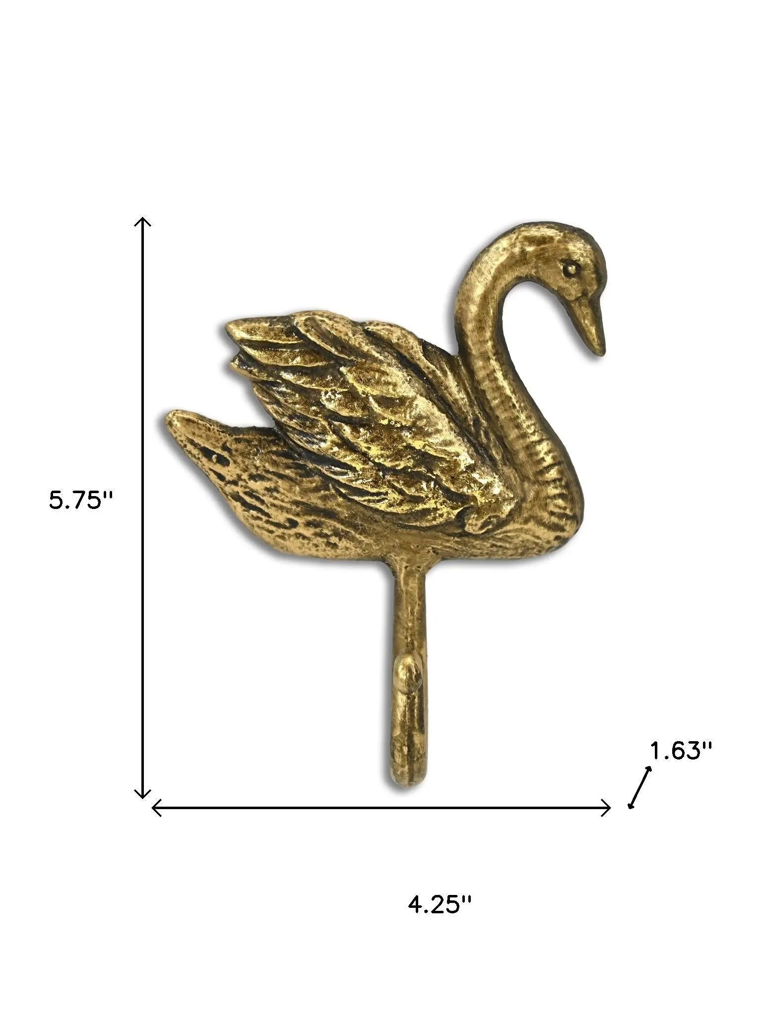 4" Gold Frame Material Bird Wall Hook Wall Hooks Homeroots Organization