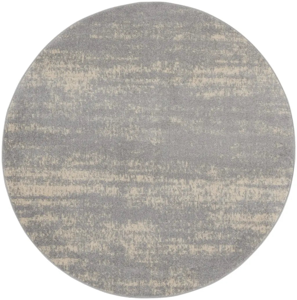 4' Gray And Beige Round Abstract Indoor Outdoor Area Rug Homeroots Outdoor