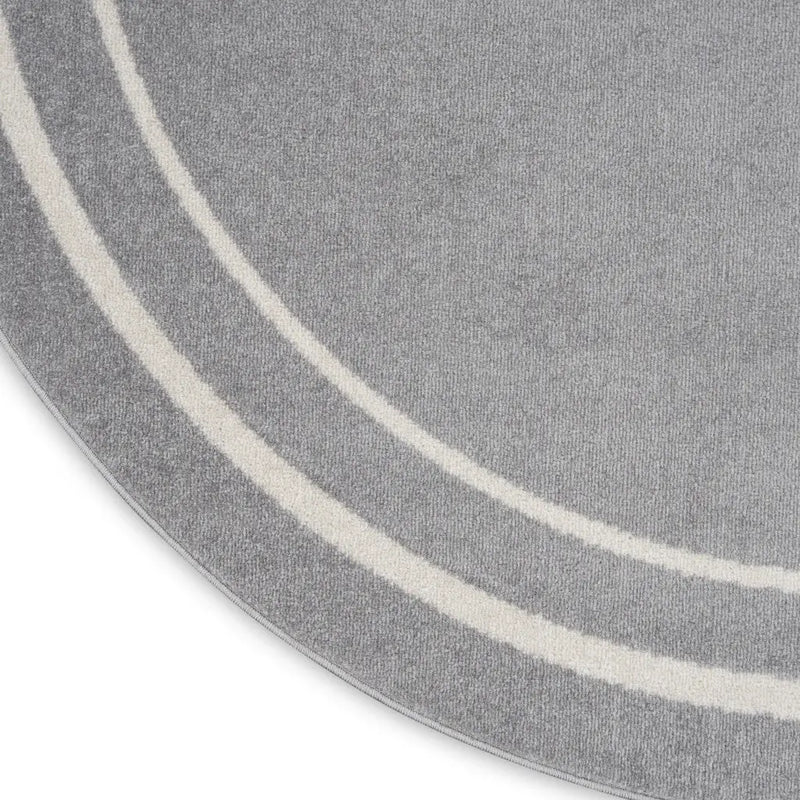 4' Gray And Ivory Round Indoor Outdoor Area Rug Homeroots Outdoor