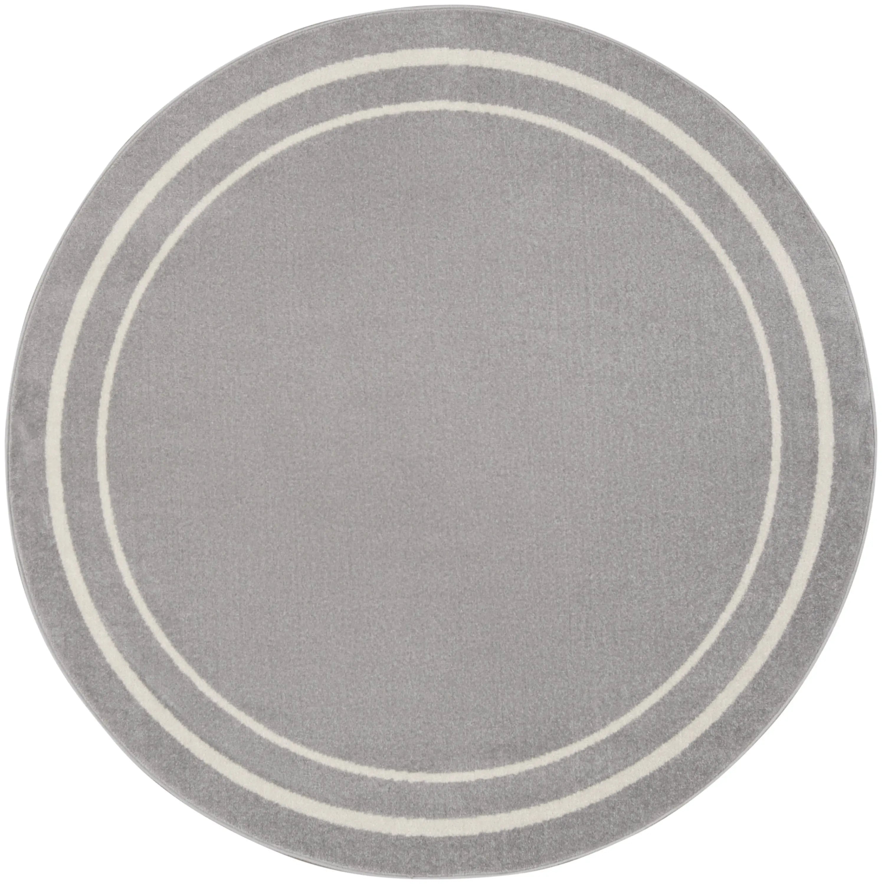 4' Gray And Ivory Round Indoor Outdoor Area Rug Homeroots Outdoor