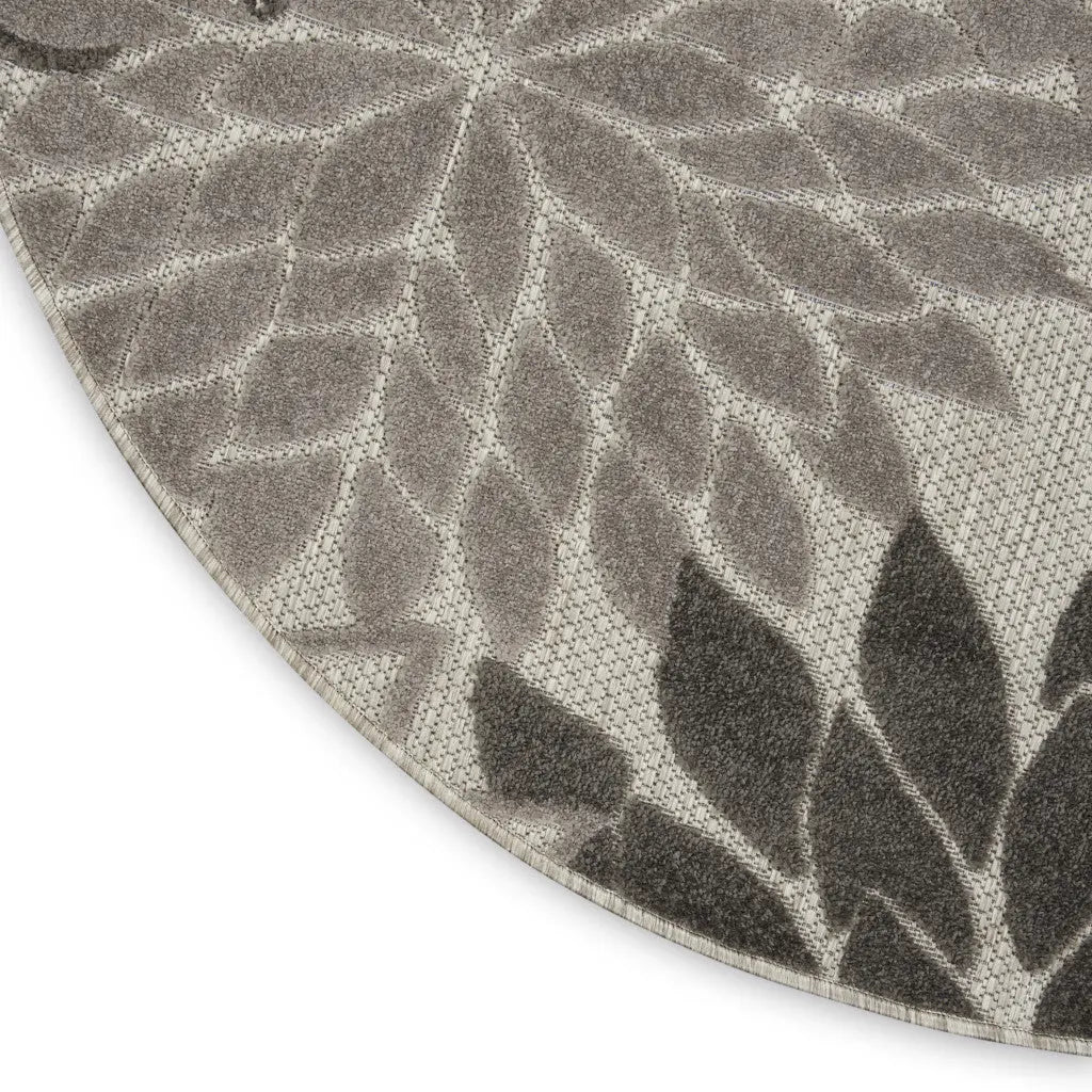 4' Gray Round Indoor Outdoor Area Rug Homeroots Outdoor