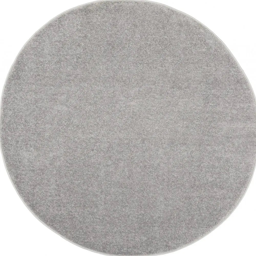 4' Gray Round Indoor Outdoor Area Rug - GreatEagleInc