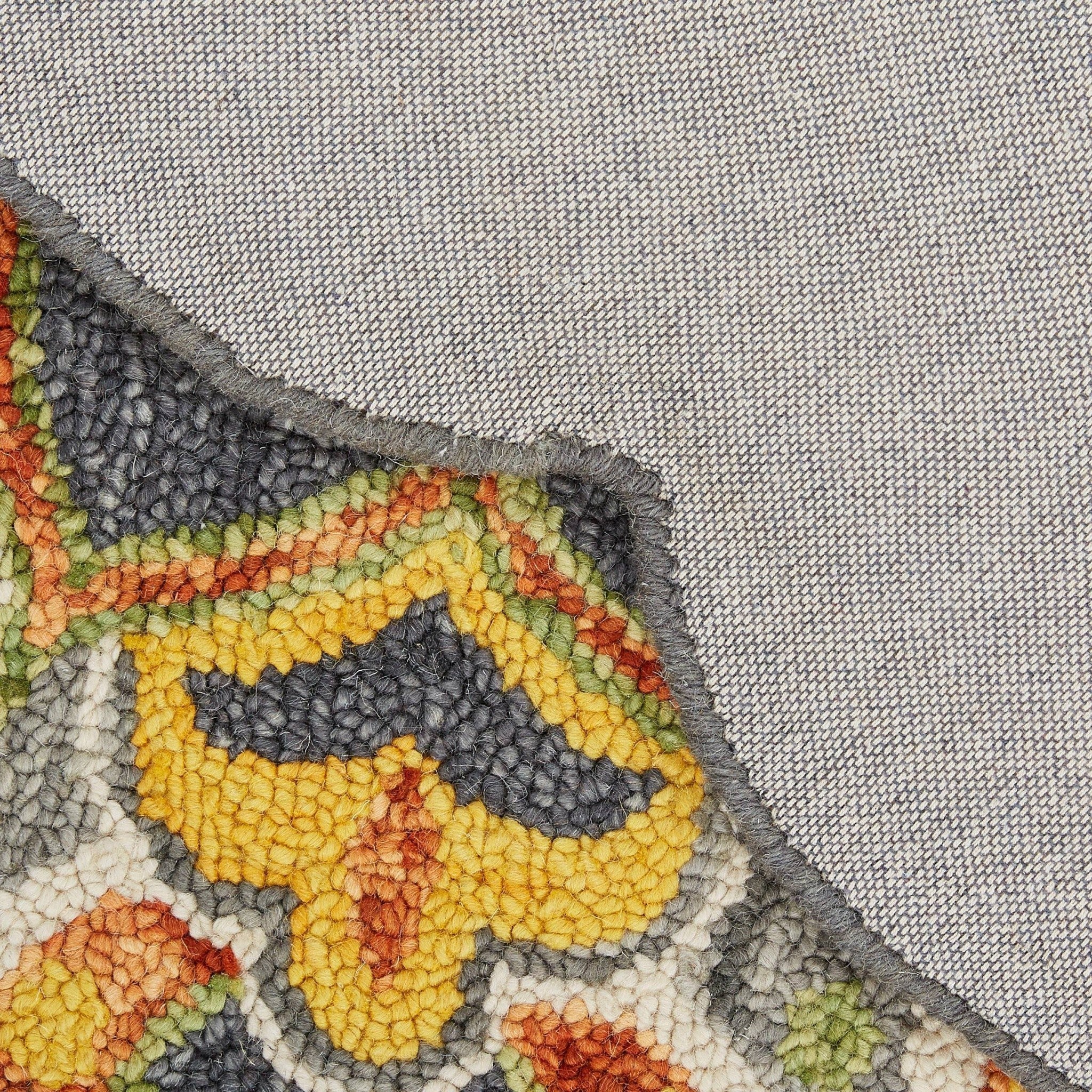 4' Gray Wool Geometric Hand Tufted Round Rug Homeroots Home Decor