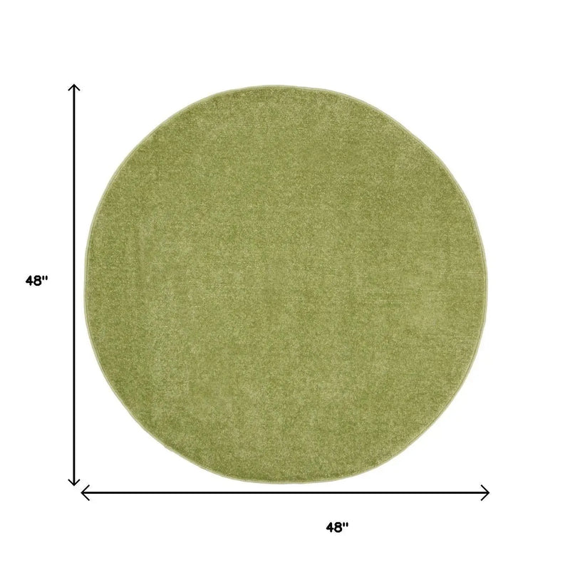 4' Green Round Indoor Outdoor Area Rug Homeroots Outdoor