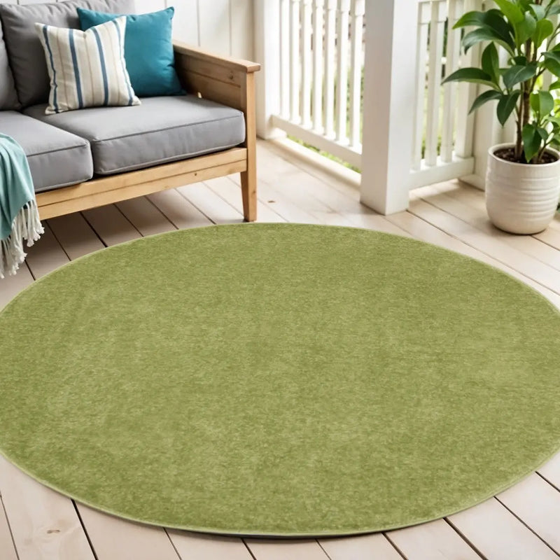 4' Green Round Indoor Outdoor Area Rug Homeroots Outdoor