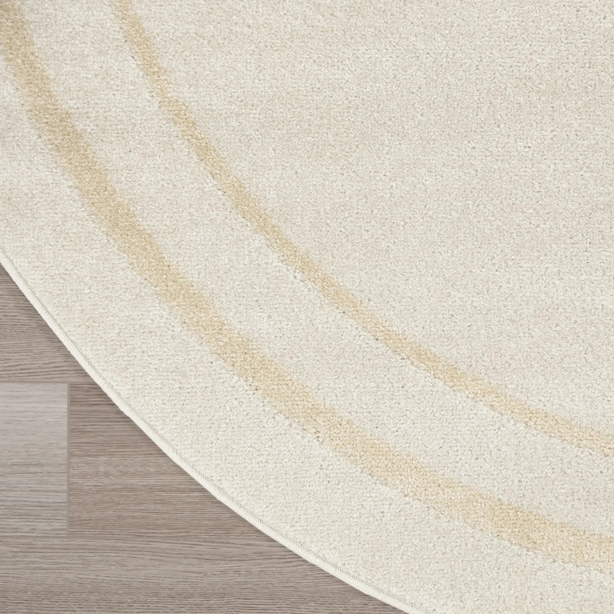4' Ivory And Gold Round Indoor Outdoor Area Rug Homeroots Outdoor