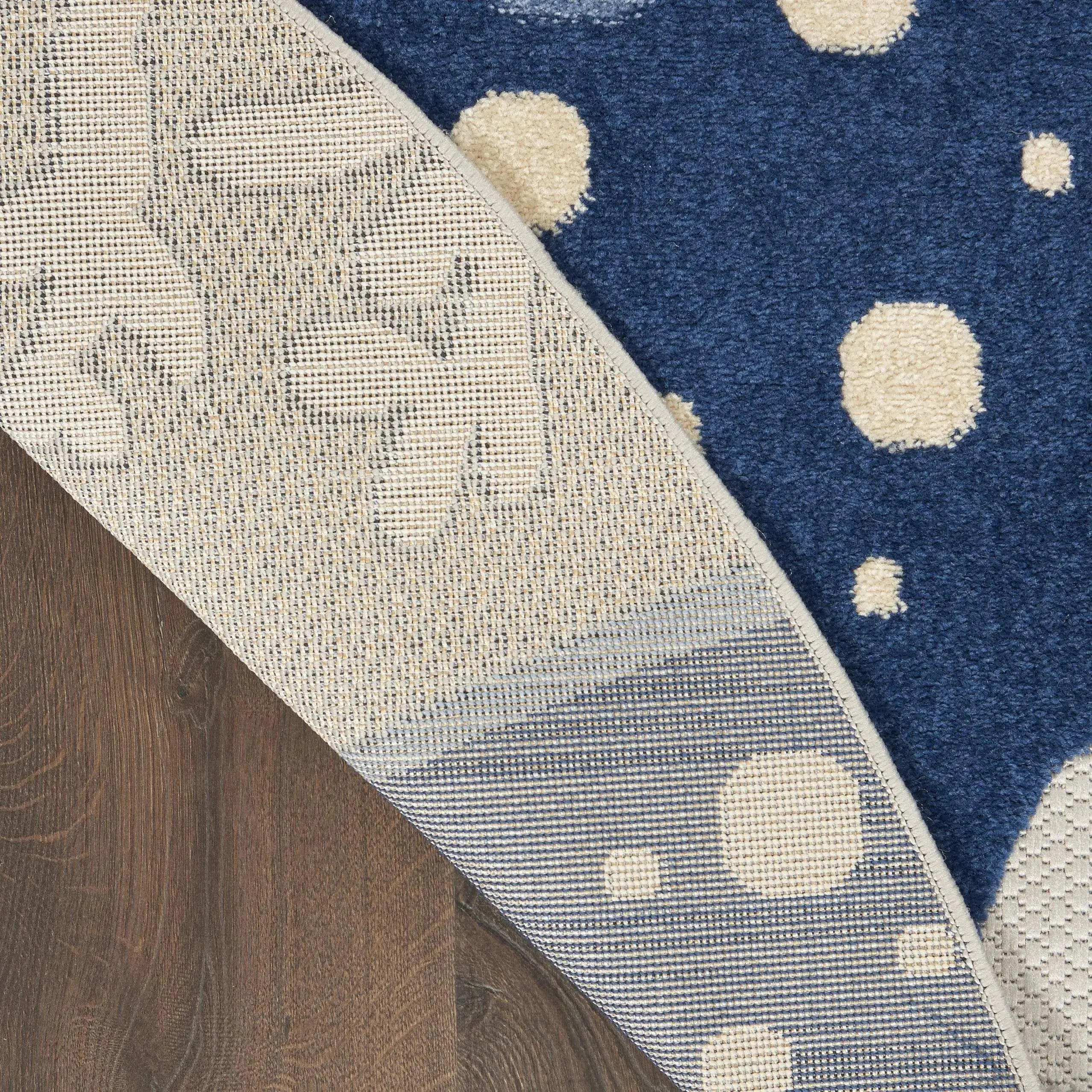 4' Navy Blue And Gray Round Starfish Indoor Outdoor Area Rug Homeroots Outdoor