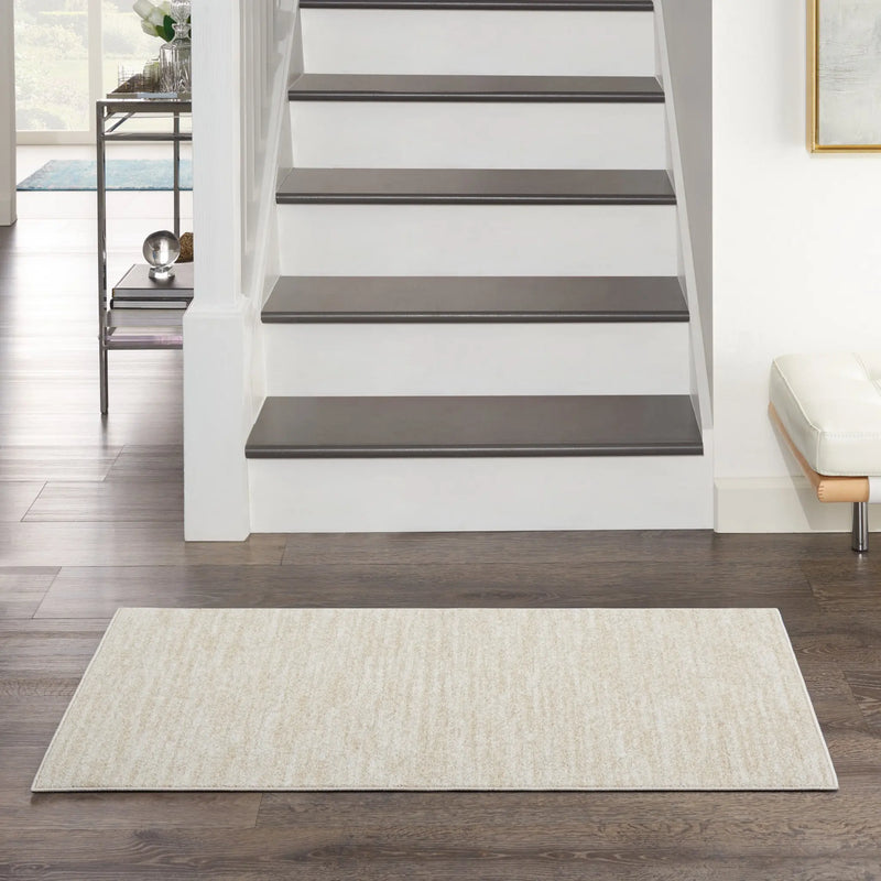 4' Runner Beige And Ivory Indoor Outdoor Runner Rug - GreatEagleInc