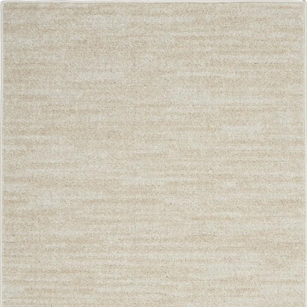 4' Runner Beige And Ivory Indoor Outdoor Runner Rug - GreatEagleInc