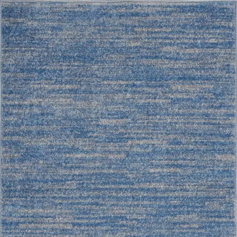 4' Runner Blue And Gray Indoor Outdoor Runner Rug - GreatEagleInc