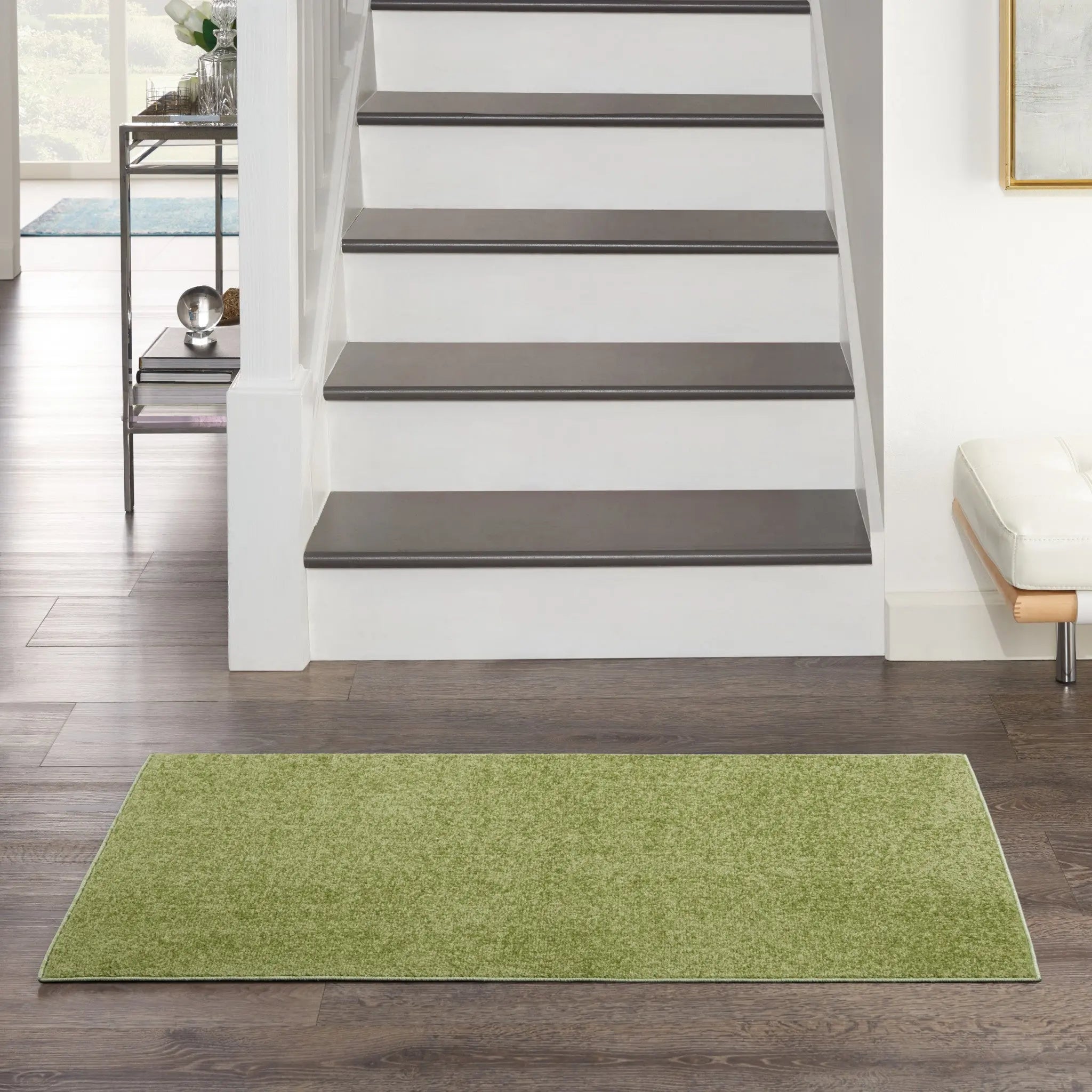 4' Runner Green Indoor Outdoor Runner Rug Homeroots Outdoor