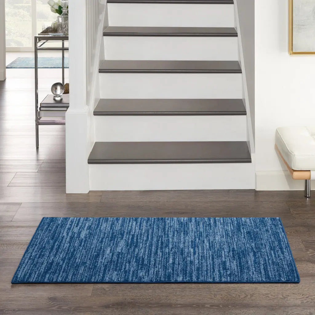 4' Runner Navy Blue Indoor Outdoor Runner Rug - GreatEagleInc
