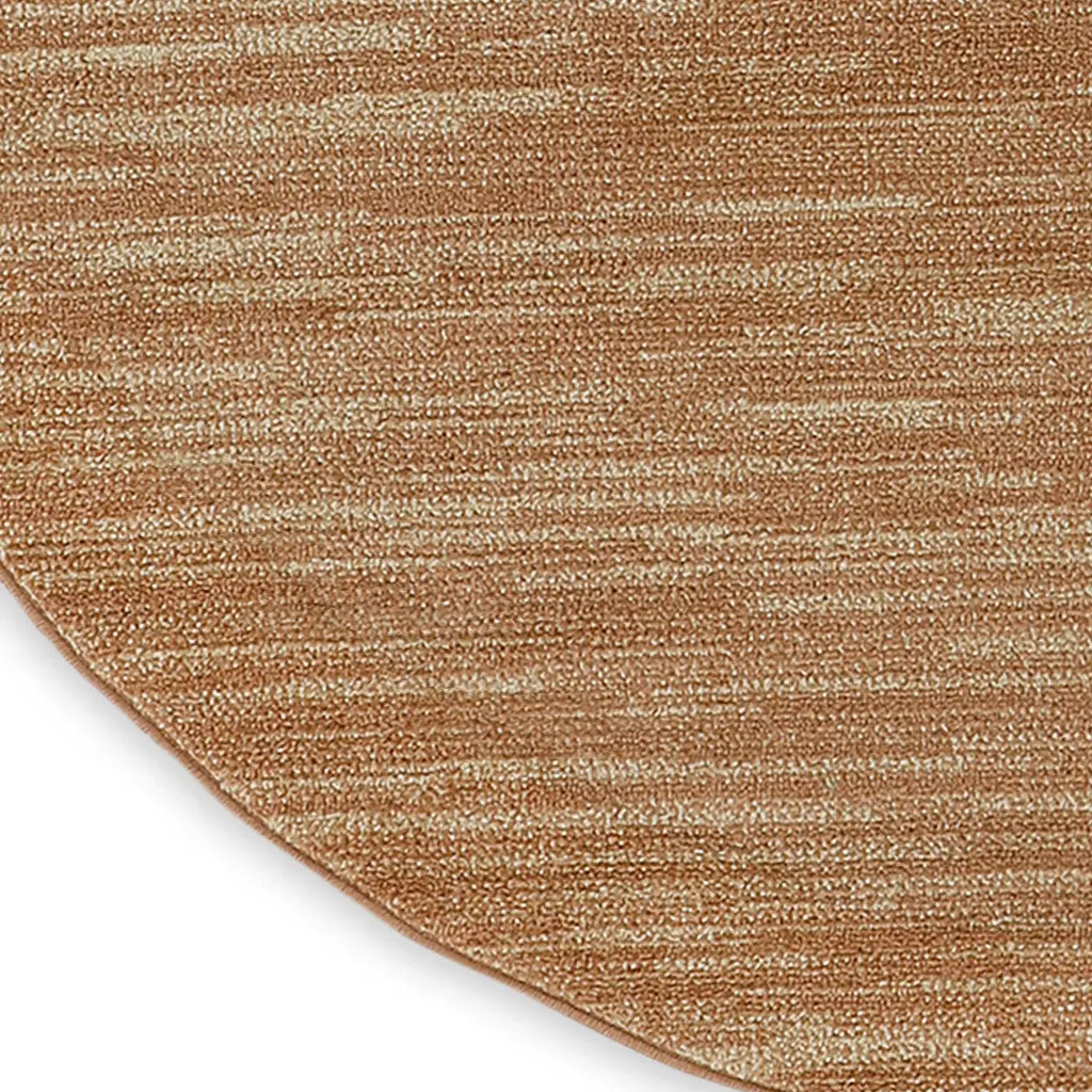 4' Rust And Beige Round Abstract Indoor Outdoor Area Rug Homeroots Outdoor
