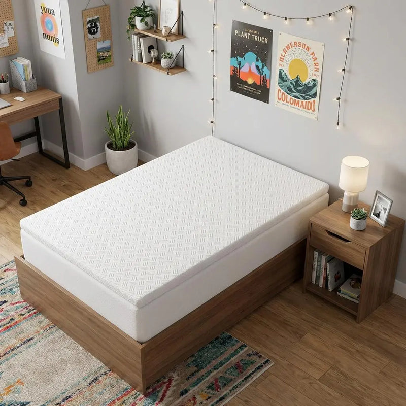 4" White Memory Foam Extra-long Twin Mattress Topper Homeroots Bed & Bath