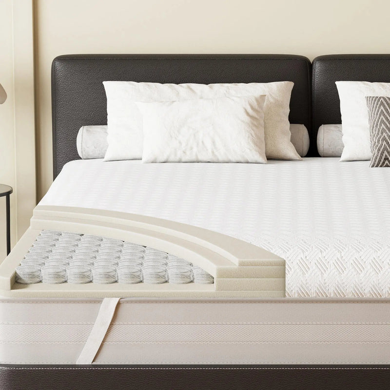 4" White Memory Foam Full Double Mattress Topper Homeroots Bed & Bath
