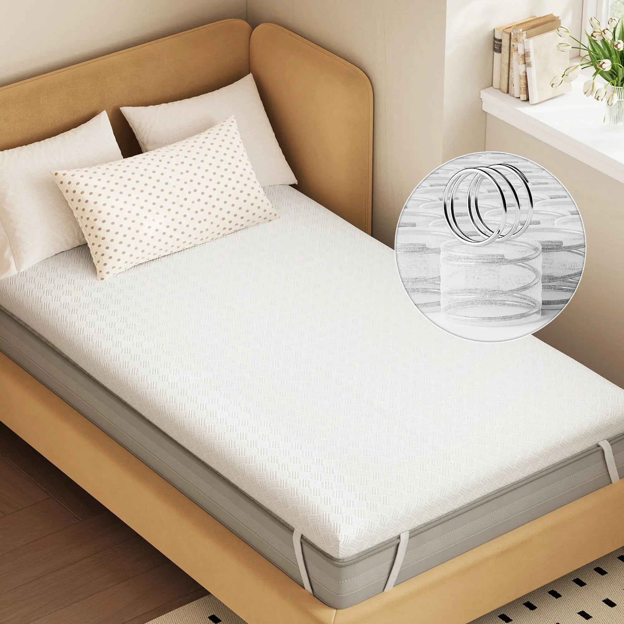 4" White Memory Foam Full Double Mattress Topper Homeroots Bed & Bath