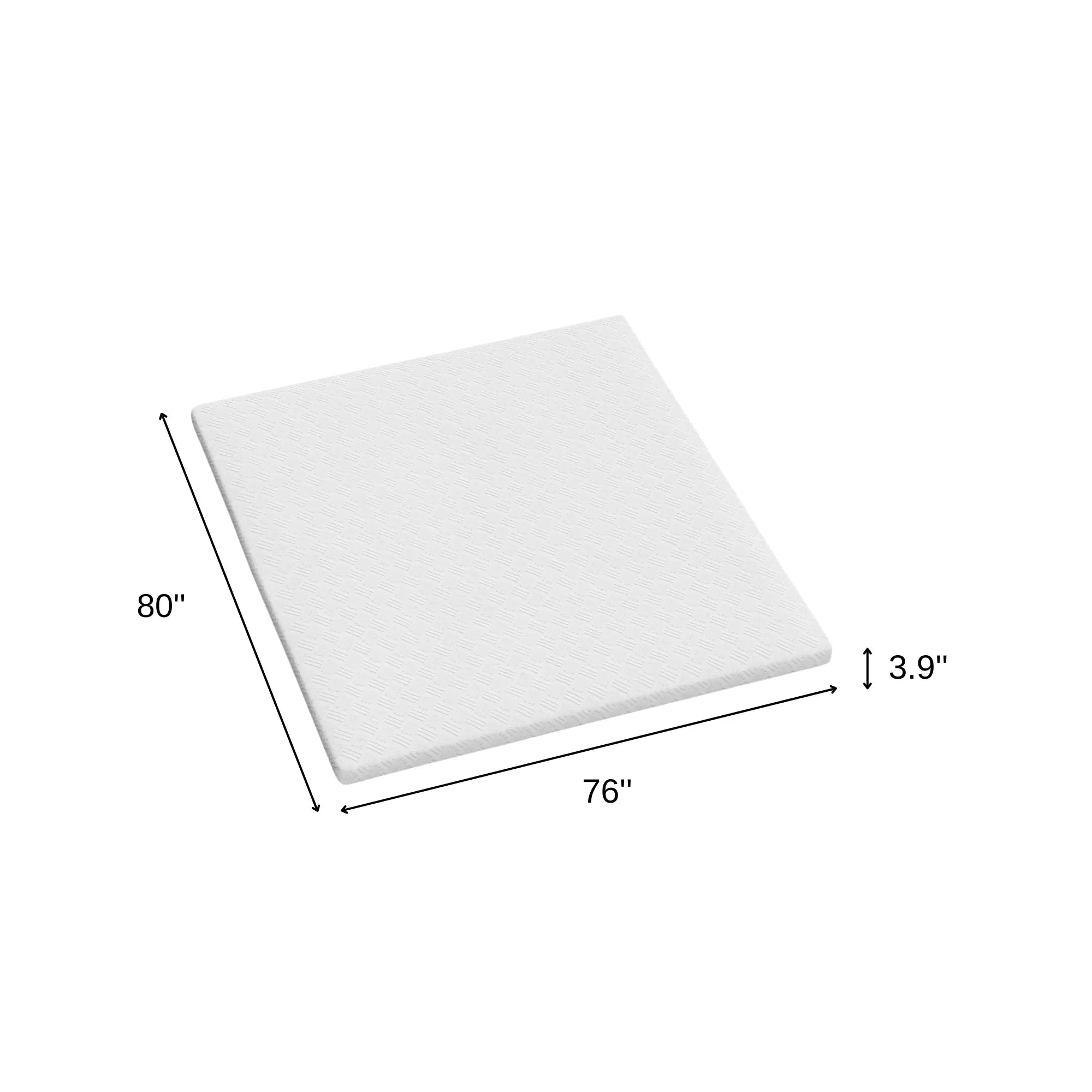 4" White Memory Foam King Mattress Topper Homeroots Bed & Bath