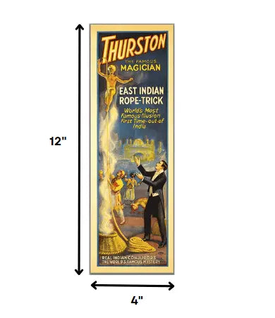 4" X 12" Thurston Rope Trick Vintage Magic Poster Wall Art Homeroots Home Decor