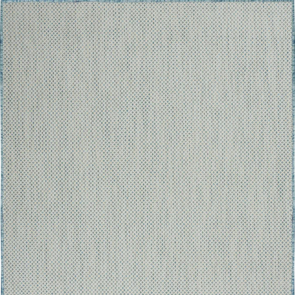 4' X 6' Aqua Geometric Power Loom Area Rug Homeroots Outdoor