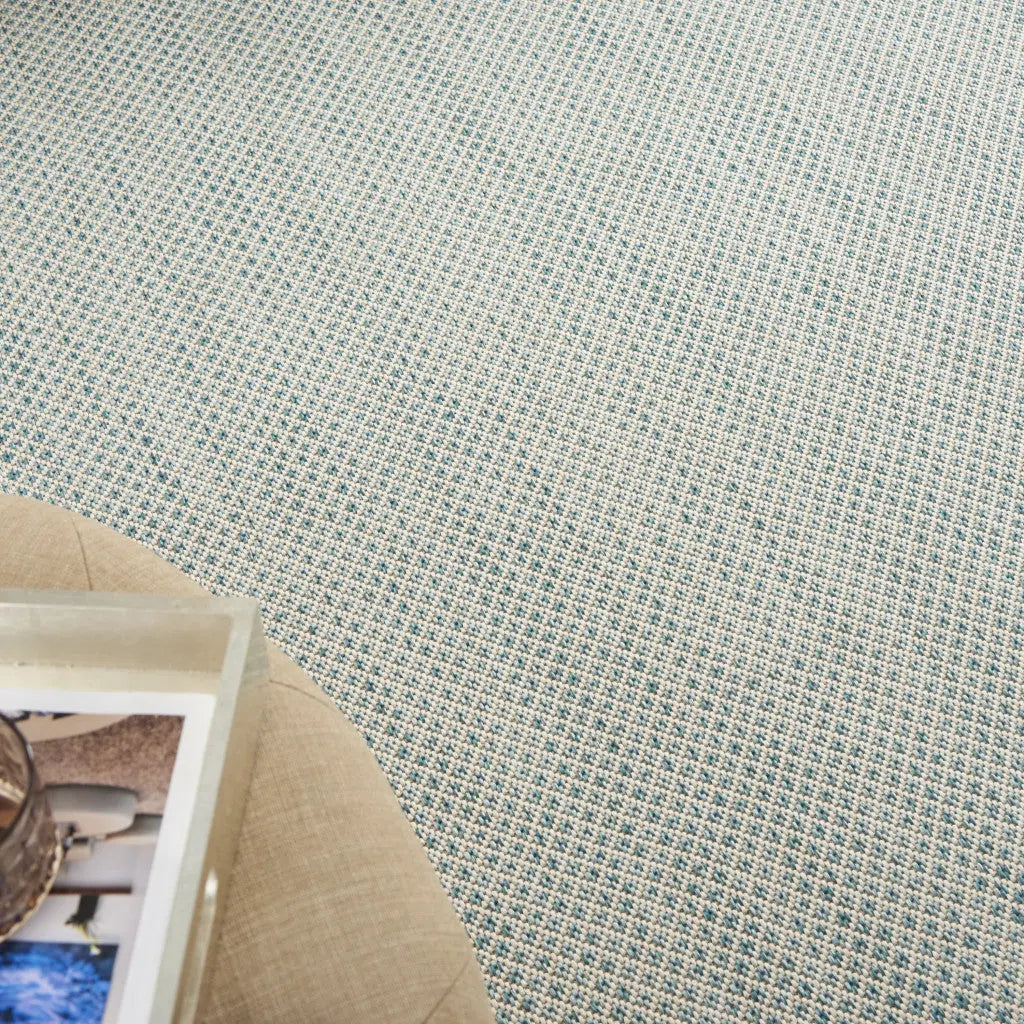 4' X 6' Aqua Geometric Power Loom Area Rug Homeroots Outdoor