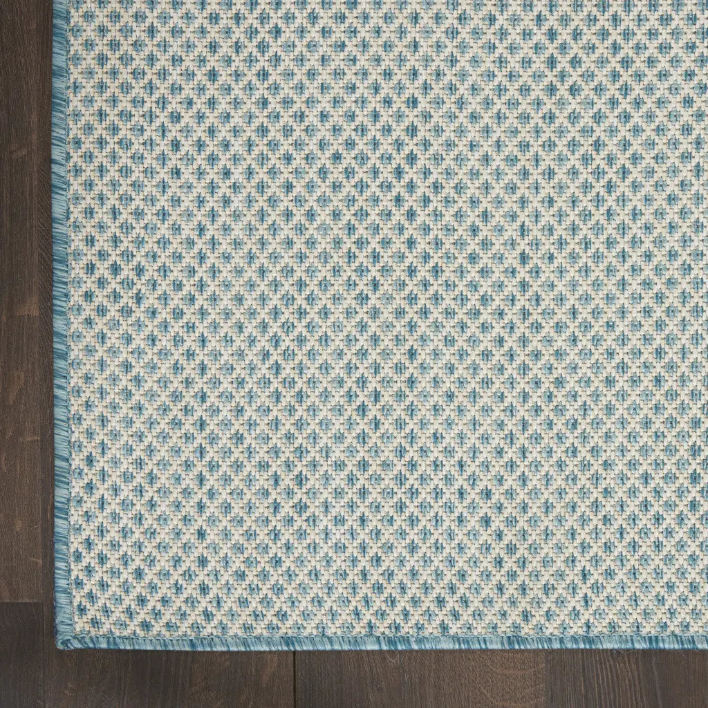 4' X 6' Aqua Geometric Power Loom Area Rug Homeroots Outdoor